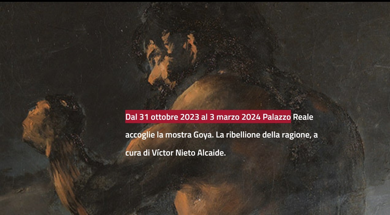 GOYA La ribellione della ragione, mostra a Palazzo Reale di Milano