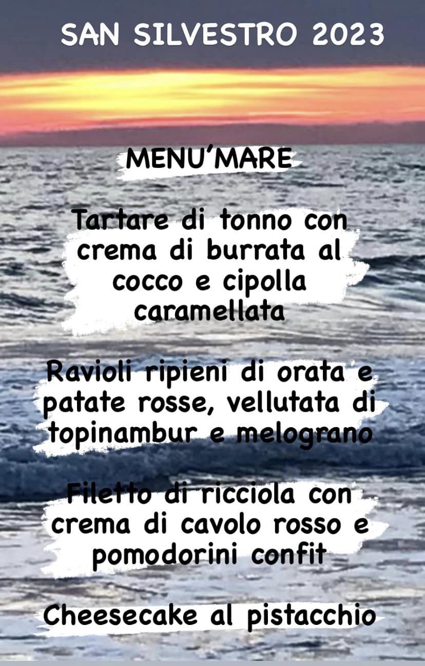 San Silvestro 2023 al ristorante  enoteca Ombre rosse: scegli tra i tre menù Terra mare vegetariano