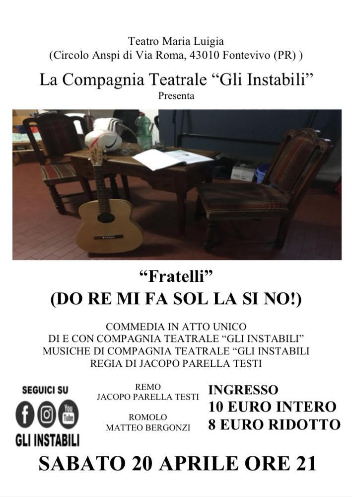 Fratelli (DO RE MI FA SOL LA SI NO!) in scena al teatro Maria Luigia di Fontevivo