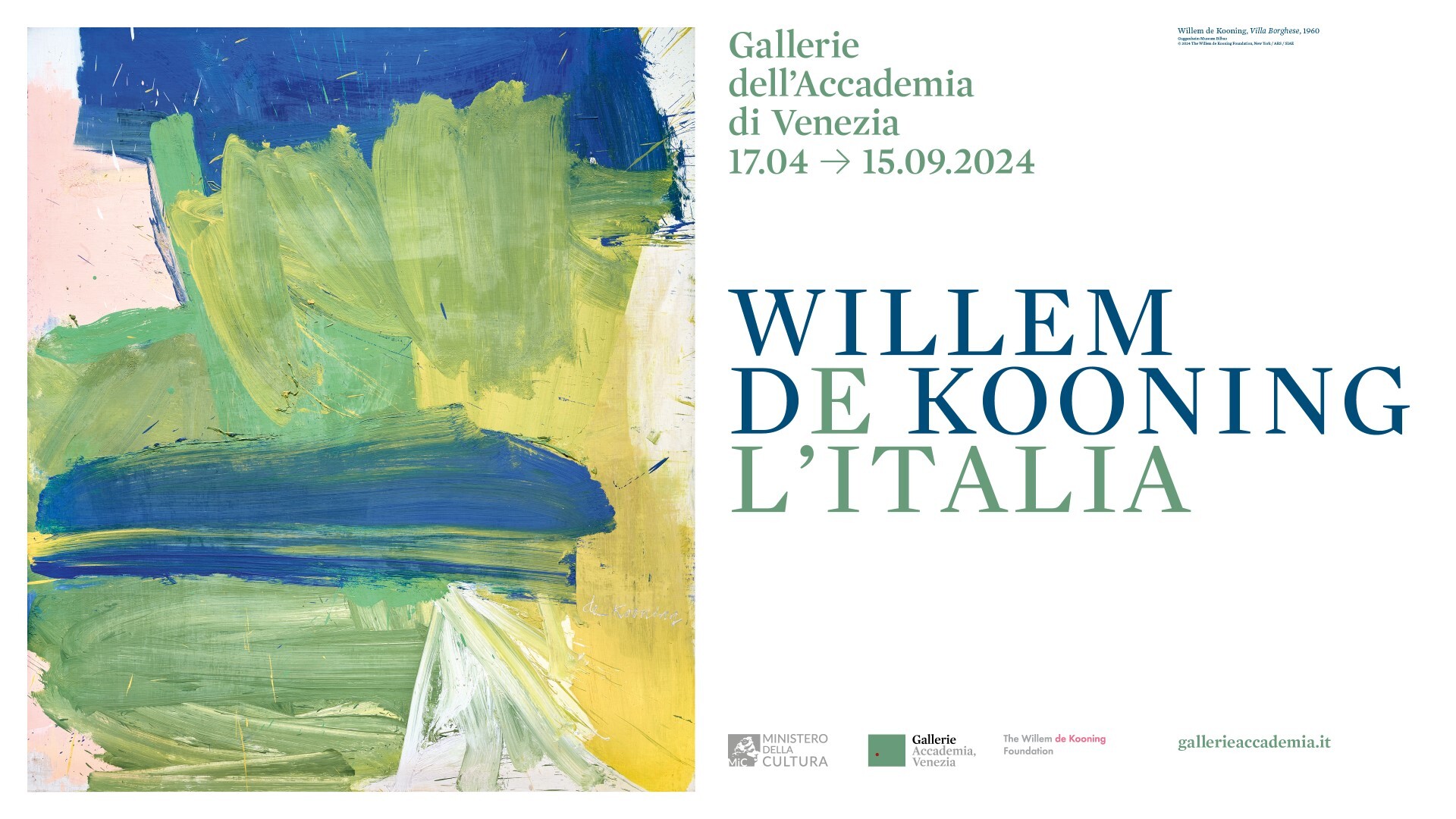 Willem de Kooning l'Italia, mostra alle  Gallerie dell'Accademia di Venezia.