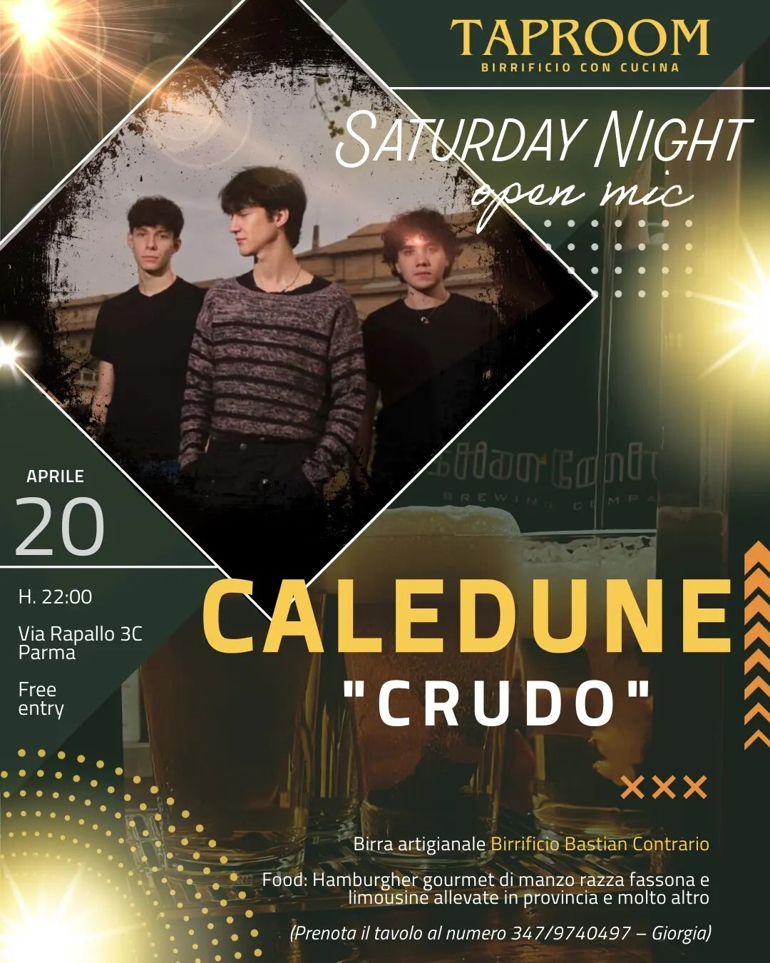Saturday night open mic alla TAPROOM B.C  in compagnia dei Caledune "Crudo"