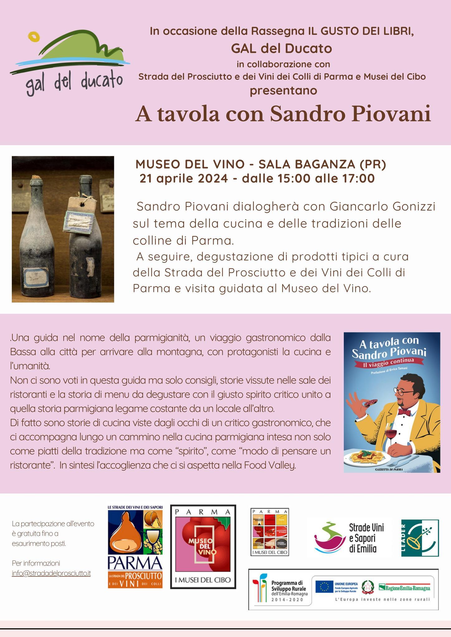 A tavola con Sandro Piovani al  Museo del Vino
