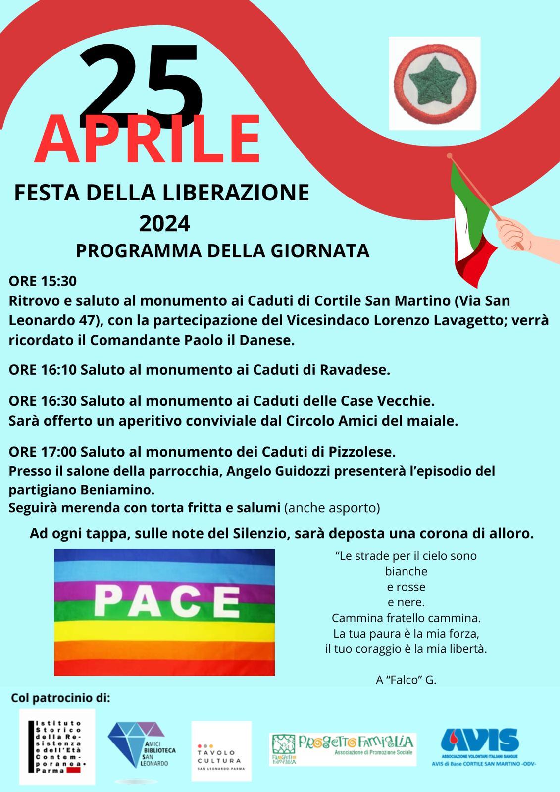 Manifestazione XXV aprile nelle frazioni di Cortile San Martino