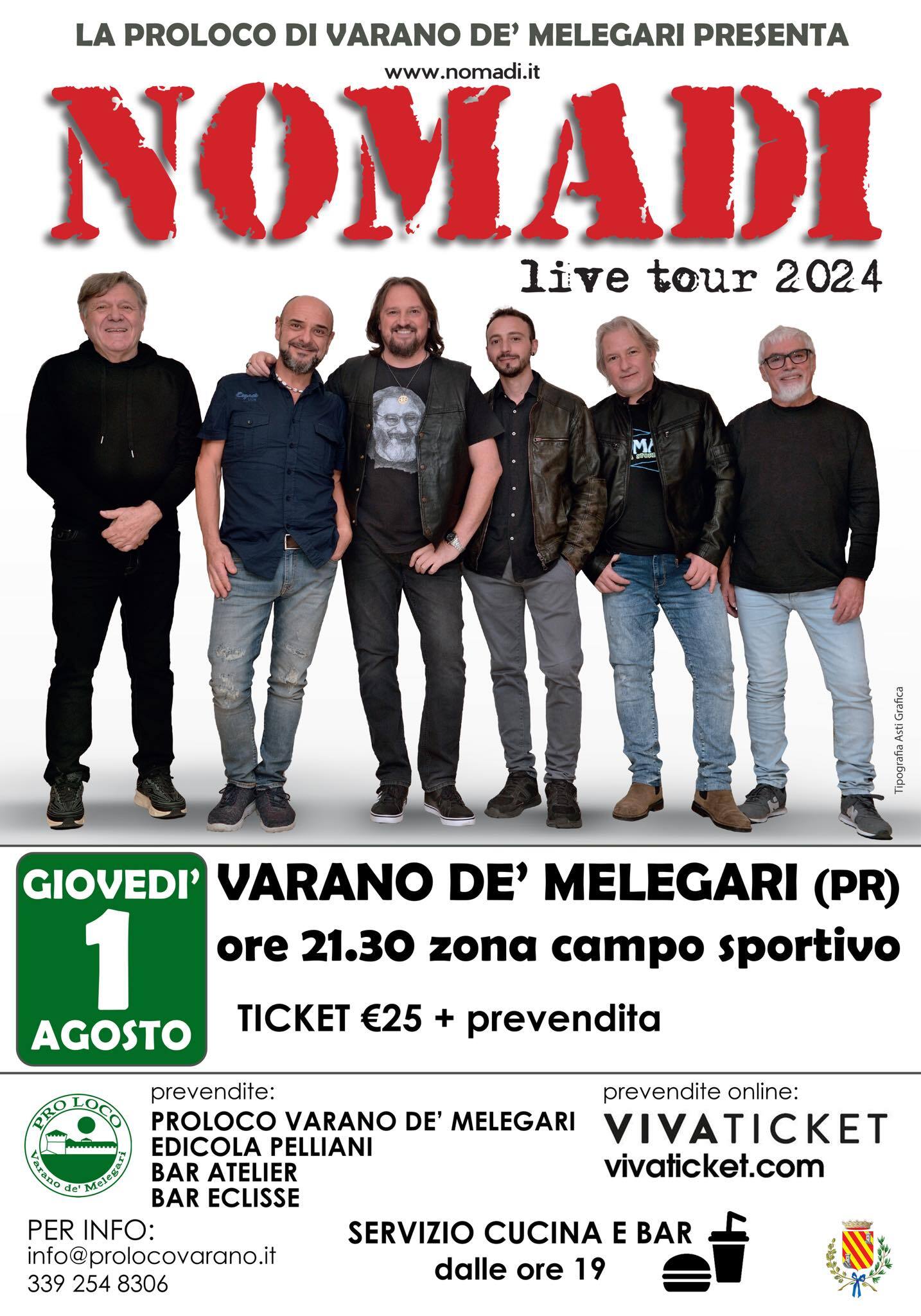 Nomadi live tour 2024 a Varano de' Melegari